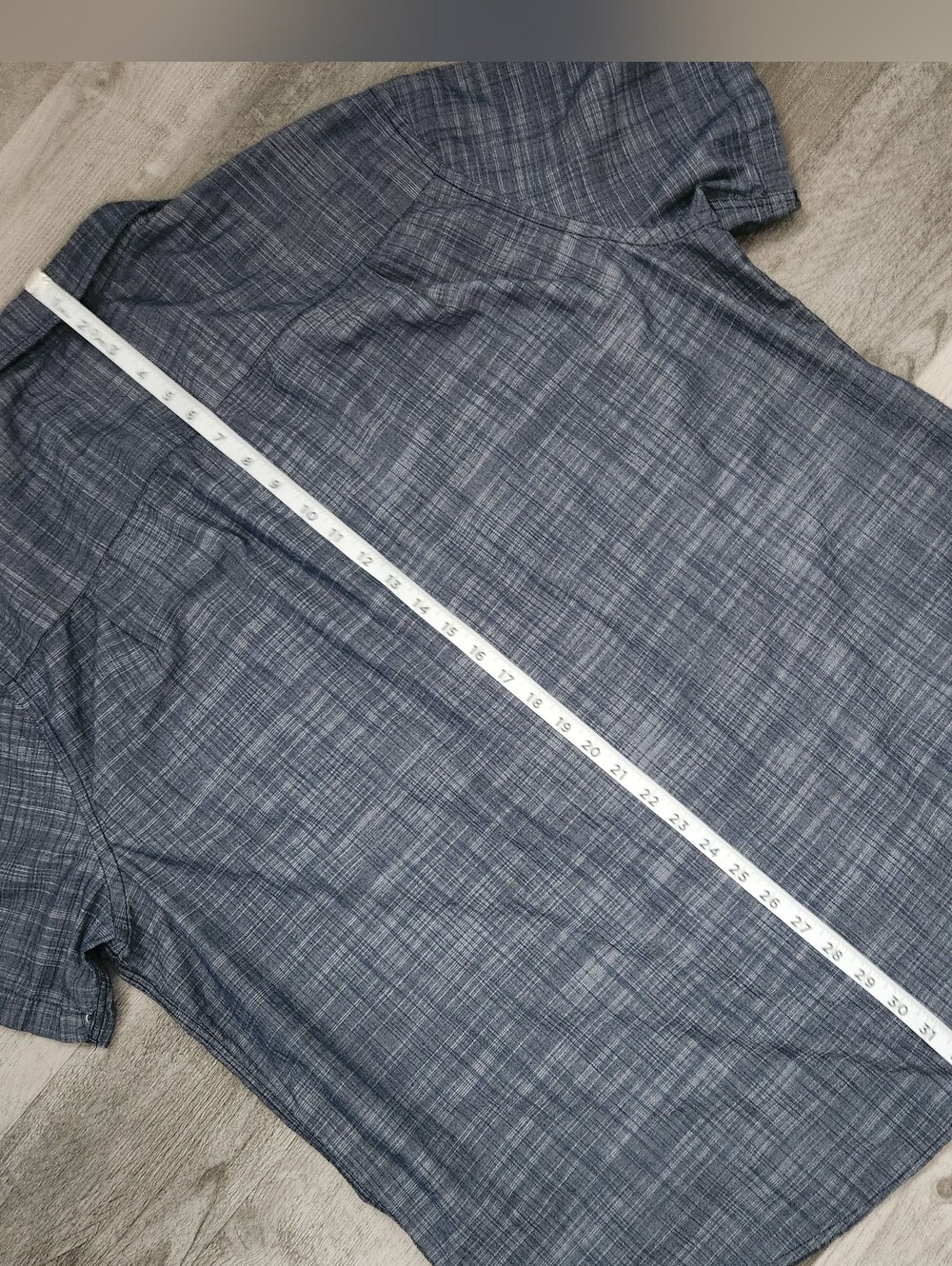 Alfani Men’s Short Sleeve Button-Down Shirt - Denim Blue Heather Size XXL - Picture 6 of 6